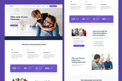Mendal- Finance Service figma website finance website user interface webisite ui website website design