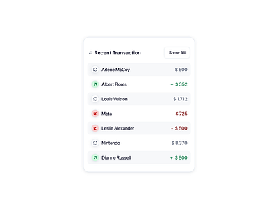 Recent Transaction app app design dashboard design recent actions ui user experience ux