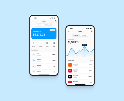 Banking Application UI Design | Wallet and Portfolio feature banking design finance mobile app software ui ui ux ux design