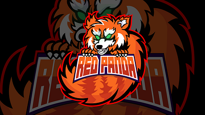 Esport Mascot Logo RED PANDA branding logo red pand