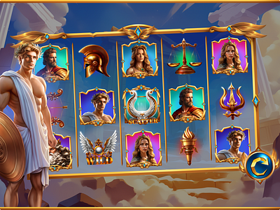 Gods of Olympus 2d art animation art casino casino game character design digital art gaimbling game game art game background game elements game interface gods of olympus hercules igaming olimpus slot elements slot games zeus