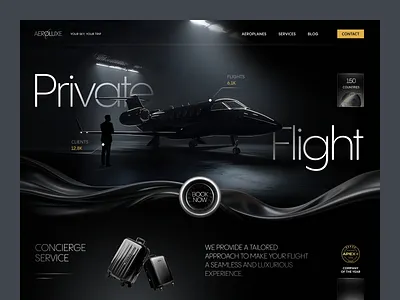 Website for an Airline Сompany ✦ AEROLUXE design interface product service startup ui ux web website