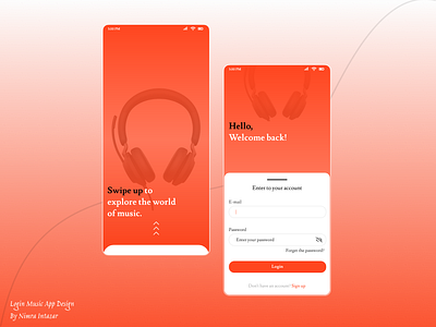 Music Login Mobile App designing mobile app ui