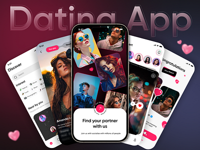 Dating app | UI/UX Design |Mobile Application application datingapp datingappui datingappuiux