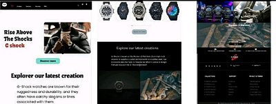 G-Shock Website Re-Design Black And White Combination. 3d animation branding graphic design logo motion graphics ui