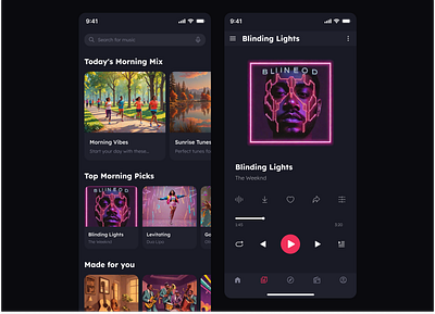 Music App UI Design an app design landing page music app ui uiux design user interface ux design