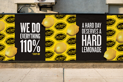 Mike's Hard Lemonade OOH refresh advertising branding graphic design lemons mikes hard lemonade ooh type yellow