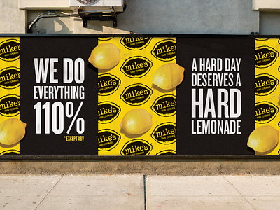 Mike's Hard Lemonade OOH refresh advertising branding graphic design lemons mikes hard lemonade ooh type yellow