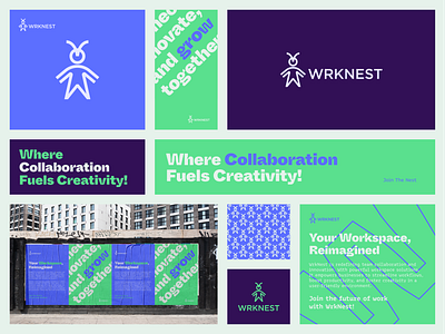 Wrknest Visual Identity animal ant branding collaboration ecosystem funding growth hub innovation logo logodesign logodesigner mark nest pitch seed startup symbol tech work