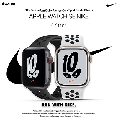 Apple Watch Nike Social Media Post. apple apple watch branding graphic design image manipulation nike photo manipulation social media design social media post watch