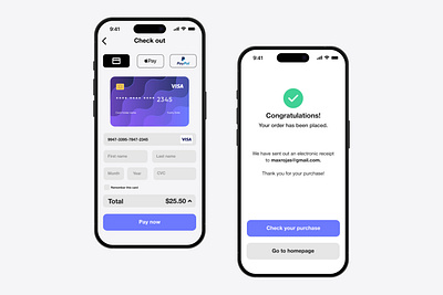 Daily UI: Credit Card Checkout checkout credit card credit card checkout daily ui graphic design minimalist mobile mobile app product design ui
