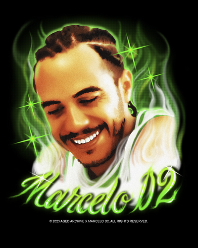 Marcelo D2 - Airbrush airbrush bootleg clothing graphic tee illustration marcelo d2 merch merchandise