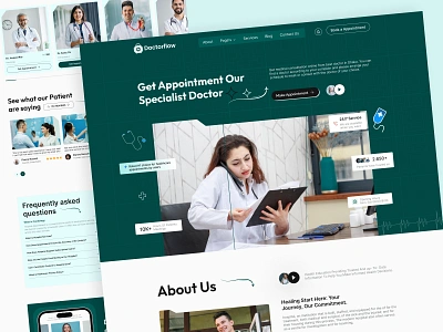 Doctor Appointment Website Design appointmentwebsite doctorflowwebsite healthfigmadesign healthhero illustration inspiration productdesign uiuxdesign