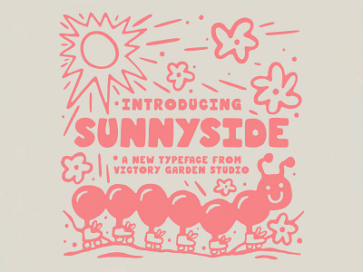 Sunnyside Typeface caterpillar design flower font free handmade illustration lettering sun texture type typeface typography