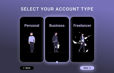 Daily UI #064 challenge dailyui select account type selection