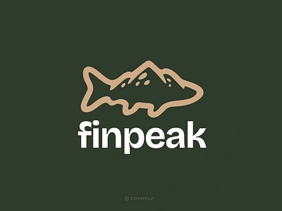 Finpeak Logo Design animal branding brandmark camping colorado fish fishing icon identity illustation lake logo logodesign logos mountain nature outdoors seafood trout wilderness