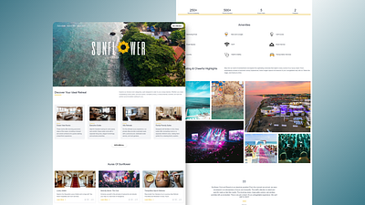 UI/UX | Sunflower Club & Resort animation creative css designer developer graphic design gsap interactive ui uiux ux webdesign webdevelopment