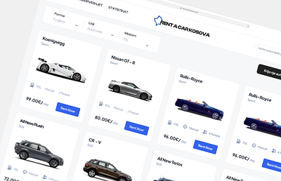 Rent a Car Kosova animation app booking flow branding car e commerce graphic design illustration logo prototype shopping software typography ui ux website wireframe