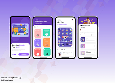 Online Learning Mobile App designing learning mobile app ui