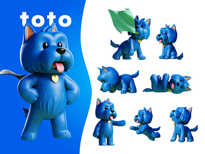 3D dog mascot 3d 3d animal 3d dog 3d head 3d mascot blender brand branding cartoon cute design dog illustration illustrations kawaii mascot render resources