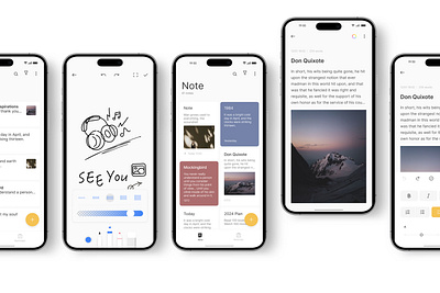 Note Mobile APP editing editor journal mobiledesign note productdesign saas ui ux