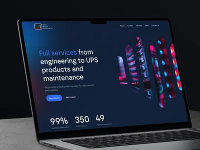 Fakouri Power Supplies - Design of homepage blue clean dark design figma hero section homepage interface power supplies technology ui ups user experience user interface ux website
