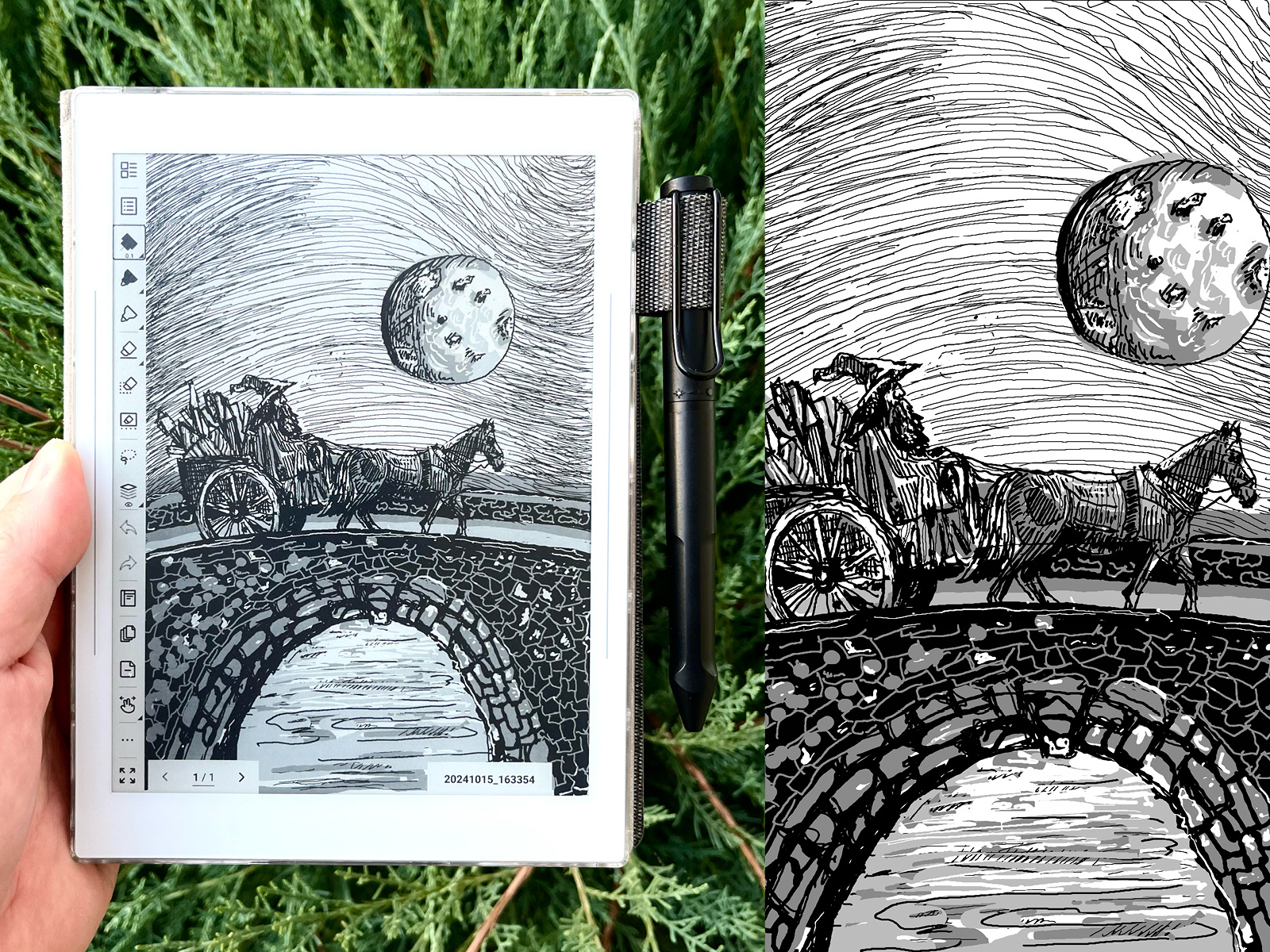 Example of Custom E Ink Illustrations