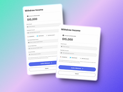 UI Elements: Withdraw Income Modal figma fintech modal saas ui ui element ui elements web withdrawal