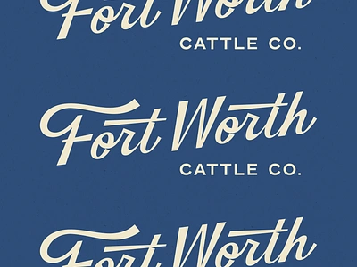 Fort Worth Cattle Co Script - Unused Concept beef brand cattle cow custom design dfw fort worth fort worth cattle co fwcc identity logo ranch script steer texas type typography western