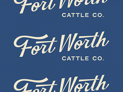 Fort Worth Cattle Co Script - Unused Concept beef brand cattle cow custom design dfw fort worth fort worth cattle co fwcc identity logo ranch script steer texas type typography western