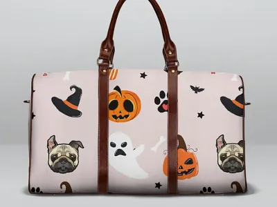 Halloween firefighter Tavel Bag for pod graphic design pod print on demand shopbase design sopify design