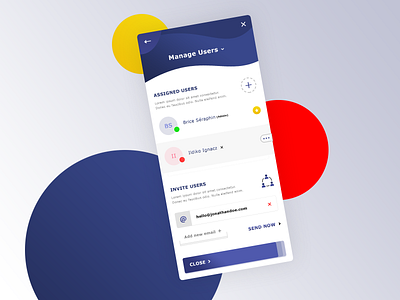 Manage Users App @ email add neww email app application android ios assigned users brand branding close button graphic design icon set icons designer illustrator ai invite users manage users photoshop psd premium stars print designer senior designer typo typography ui ux ui ux designer users icon