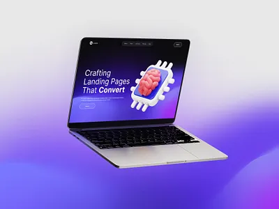 Creative Agency Landing Page 3d brain design landing page purple smart ui ui design web