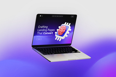 Creative Agency Landing Page 3d brain design landing page purple smart ui ui design web