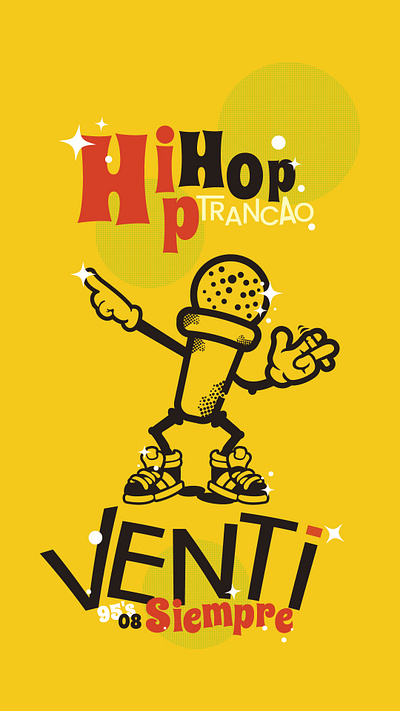 HipHop 90s cartón graphic design hiphop vintage yellow