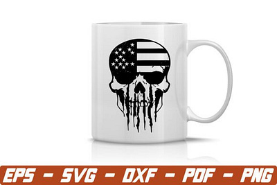 Punisher Skull with American Flag Svg 3d animation app branding design graphic design illustration logo motion graphics typography ui ux vector