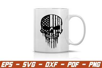 Punisher Skull with American Flag Svg 3d animation app branding design graphic design illustration logo motion graphics typography ui ux vector