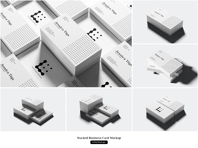 Stacked Business Card Mockup brand branding business business card card card mockup corporate id card identity logo minimalist mock mockup name card presentation stationery up