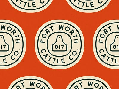 Fort Worth Cattle Co. - Badge 817 badge beef branding cattle design dfw fort worth fort worth cattle co illustrator lockup tag type typography