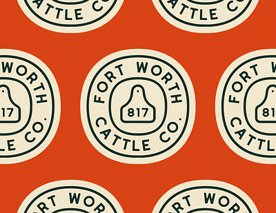 Fort Worth Cattle Co. - Badge 817 badge beef branding cattle design dfw fort worth fort worth cattle co illustrator lockup tag type typography