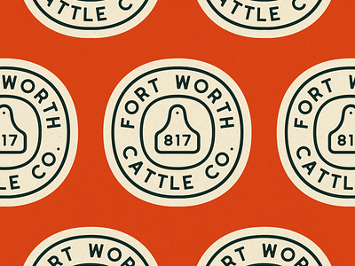 Fort Worth Cattle Co. - Badge 817 badge beef branding cattle design dfw fort worth fort worth cattle co illustrator lockup tag type typography