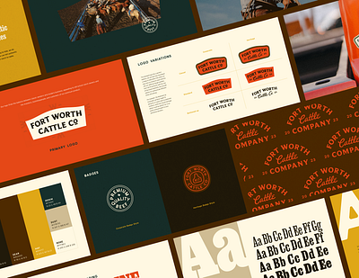 Fort Worth Cattle Co. - Style Guide badge beef brand brand guidelines branding color palette cow cowboy design fort worth fort worth cattle co guide identity illustrator logo meat style type typography western