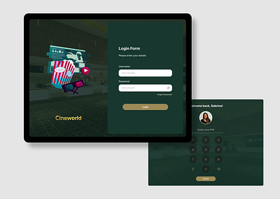 Cinema Point of Sales (POS) - Login Page login pos ui uidesign uiux