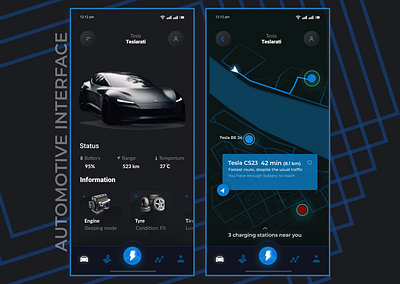 Automotive Interface animation automative car design figma interface screen shot tesla trend ui