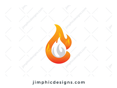 C Fire Logo branding design flame graphic design letter letter logo logo logo design vector