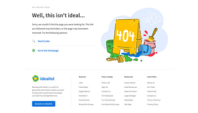 404 Page for Idealist.org ui