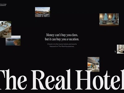 The Real Hotels animation bravo gsap hospitality hotel housewives typography ui ux web design website