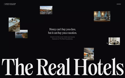 The Real Hotels animation bravo gsap hospitality hotel housewives typography ui ux web design website