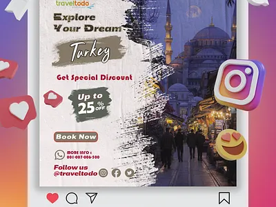 Eye-catching flyer for travel agency branding graphic design