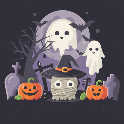 Halloween Ghost ai art ai illustrations art graphic design logo